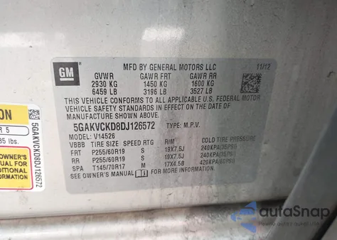 2013 Buick Enclave Leather from USA, damaged, VIN 5GAKVCKD8DJ126572